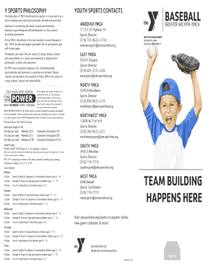 YMCA Youth Sports Registration Form