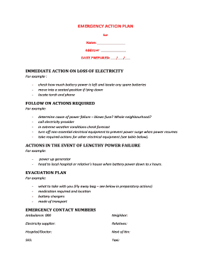 Emergency Action Plan for Power Outages