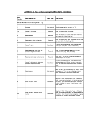 CMS 1500 Claim Form