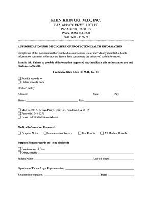 Authorization for Disclosure of Protected Health Information