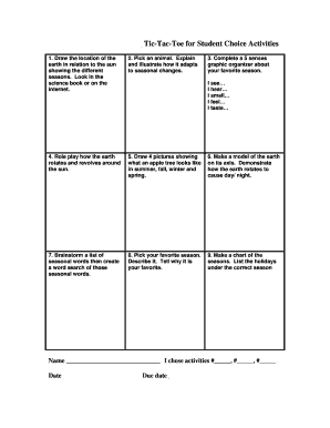 Tic Tac Toe Activities page 77-2 - barren kyschools