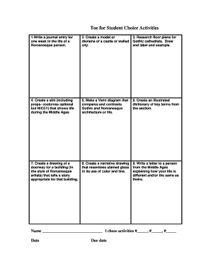 Medieval Tic-Tac-Toe for Student Choice Activities - barren kyschools