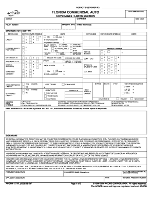 Florida Commercial Auto Insurance Application
