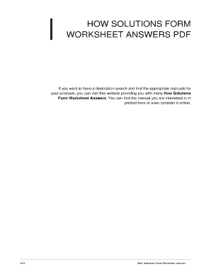 How solutions form answer key