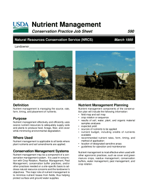 Nutrient Management Conservation Practice Job Sheet 590