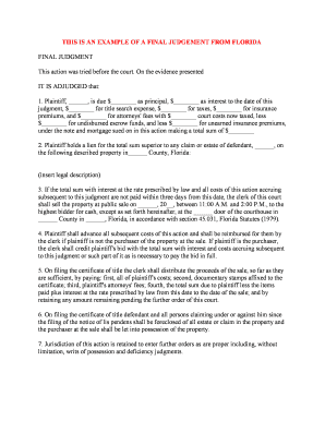Florida Final Judgment for Foreclosure