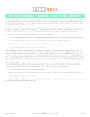 Transfer on Death Registration Form