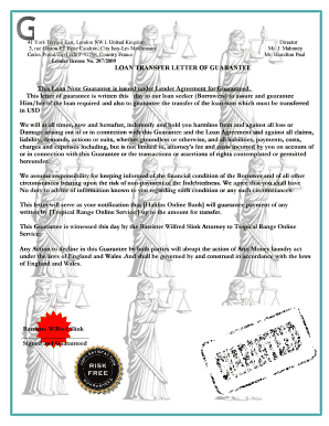 Loan Letter Of guarantee - Amazon Web Services