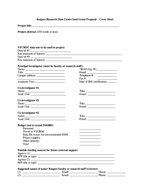 Rutgers Research Data Center Pilot Grant Proposal