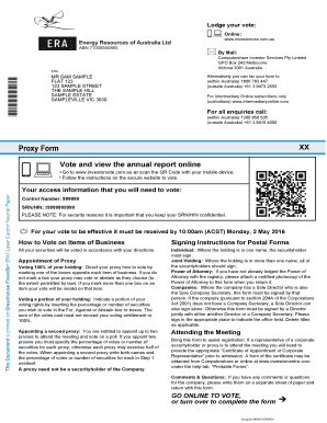Energy Resources of Australia Proxy Form