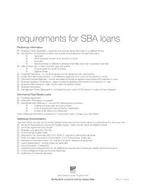 SBA Business Credit Application