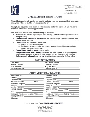Car Accident Report Form