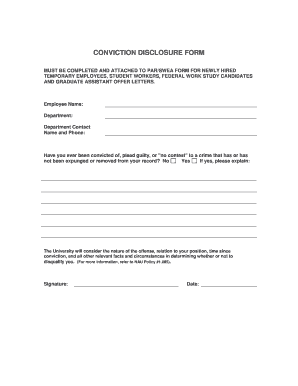 Conviction Disclosure Form