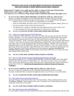 Pennsylvania Volunteer Clearance Forms