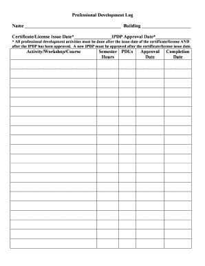 Professional Development Log