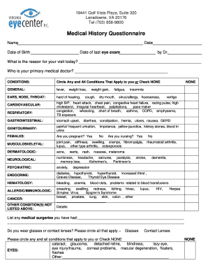 Medical History Questionnaire