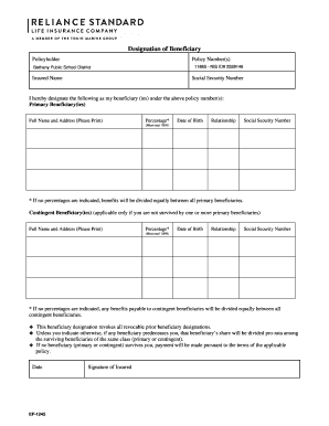 Designation of Beneficiary Form