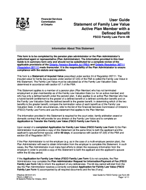 Ontario Statement of Family Law Value