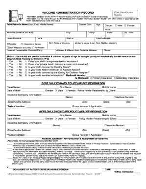 Vaccine Administration Record