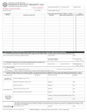 Sports equipment inventory template - UNIVERSITY OF WASHINGTON PROPERTY ACTIVITY REQUEST - ee washington