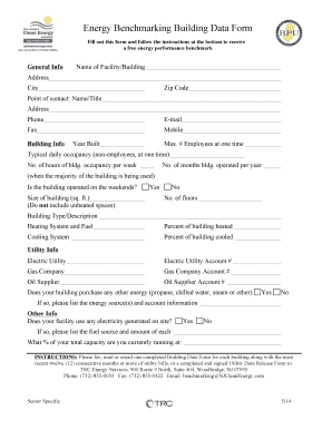 Energy Benchmarking Building Data Form