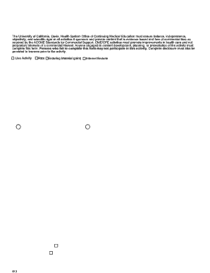 Financial Disclosure Form for CME Activities
