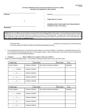 Court Form 4 Eff 7107 IN THE COMMON PLEAS COURT