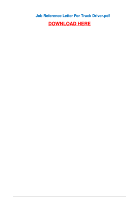 Truck driver reference letter sample