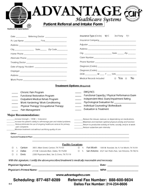 Patient Referral and Intake Form