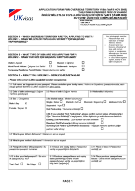 Overseas Territory Visa Application Form VAF5