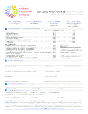 ACEP Meeting Registration Form