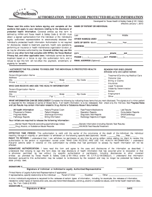 Authorization to Disclose Protected Health Information