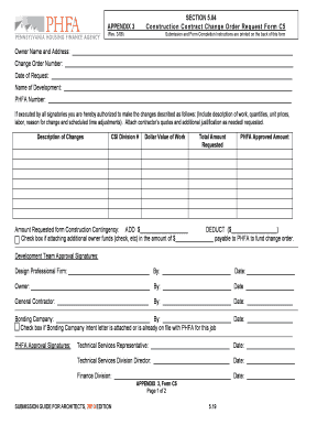 Construction Contract Change Order Request Form