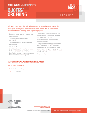 Door Order Submittal Form