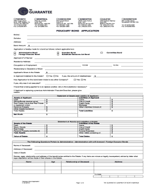 Fiduciary Bond Application