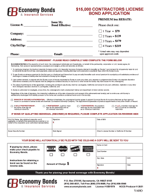 Contractors License Bond Application