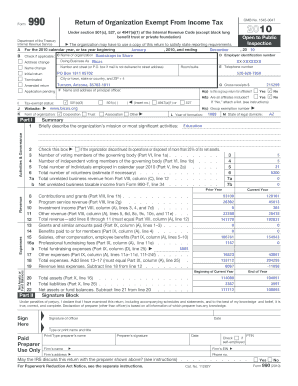 Form 990 Return of Organization Exempt From Income Tax