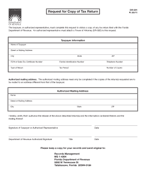 Request for Copy of Tax Return DR-841