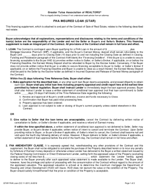 FHA Insured Loan Contract Supplement