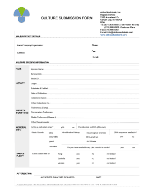 Aloha Medicinals Culture Submission Form