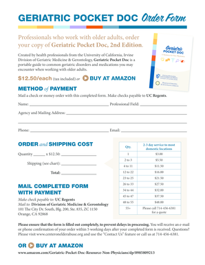 Geriatric Pocket Doc Order Form
