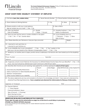 Group Short-Term Disability Statement