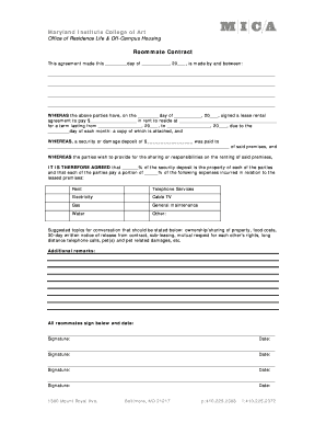 Maryland Roommate Contract