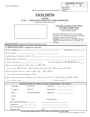 Massachusetts Statutory Exemption Application