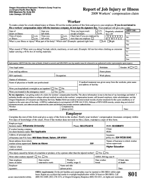 Oregon Worker's Compensation Claim Form