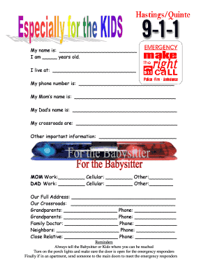 Child Information Form