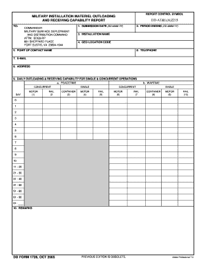 Military Installation Materiel Outloading Report