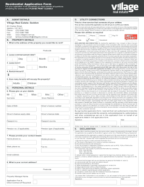 Residential Rental Application Form