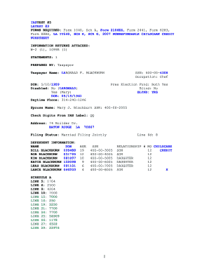 US Federal Tax Return Form 1040