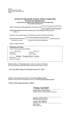 Texas Election Ballot Application Notice